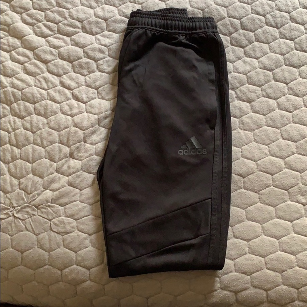 Black on black Adidas sweat pants